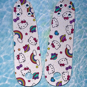 Rainbow Space Cat Cartoon Roller Skate toe guard PAIR - Toe Strip for Roller Skates - Roller skate Toe Cap