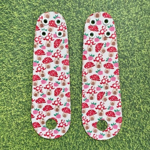 Mushroom Roller Skate toe guard PAIR - Transparent psychedelic trippy Toe Strip for Roller Skates - Roller skate Toe Cap