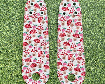Mushroom Roller Skate toe guard PAIR - Transparent psychedelic trippy Toe Strip for Roller Skates - Roller skate Toe Cap