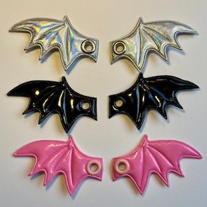 PAIR of Mini Bat Wings Roller Skate Lace Patch - Halloween spooky Shoelace Accessory for roller skates