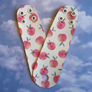 Peaches Roller Skate toe guard PAIR - Peach Fruit Toe Strip for Roller Skates - Roller skate Toe Cap