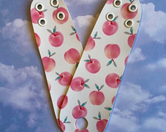 Peaches Roller Skate toe guard PAIR - Peach Fruit Toe Strip for Roller Skates - Roller skate Toe Cap