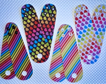 Rainbow Heart Stripe Roller Skate toe guard PAIR - Pride Toe Strip for Roller Skates - LGBTQ Roller skate Toe Cap LGBTQIA+ Intersectional