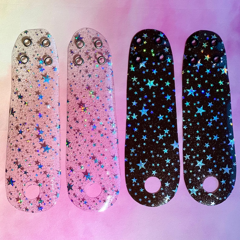 Sparkling Stars Jelly Roller Skate toe guard PAIR Skate Toe Strip for Roller Skates Roller skate Toe Cap image 1