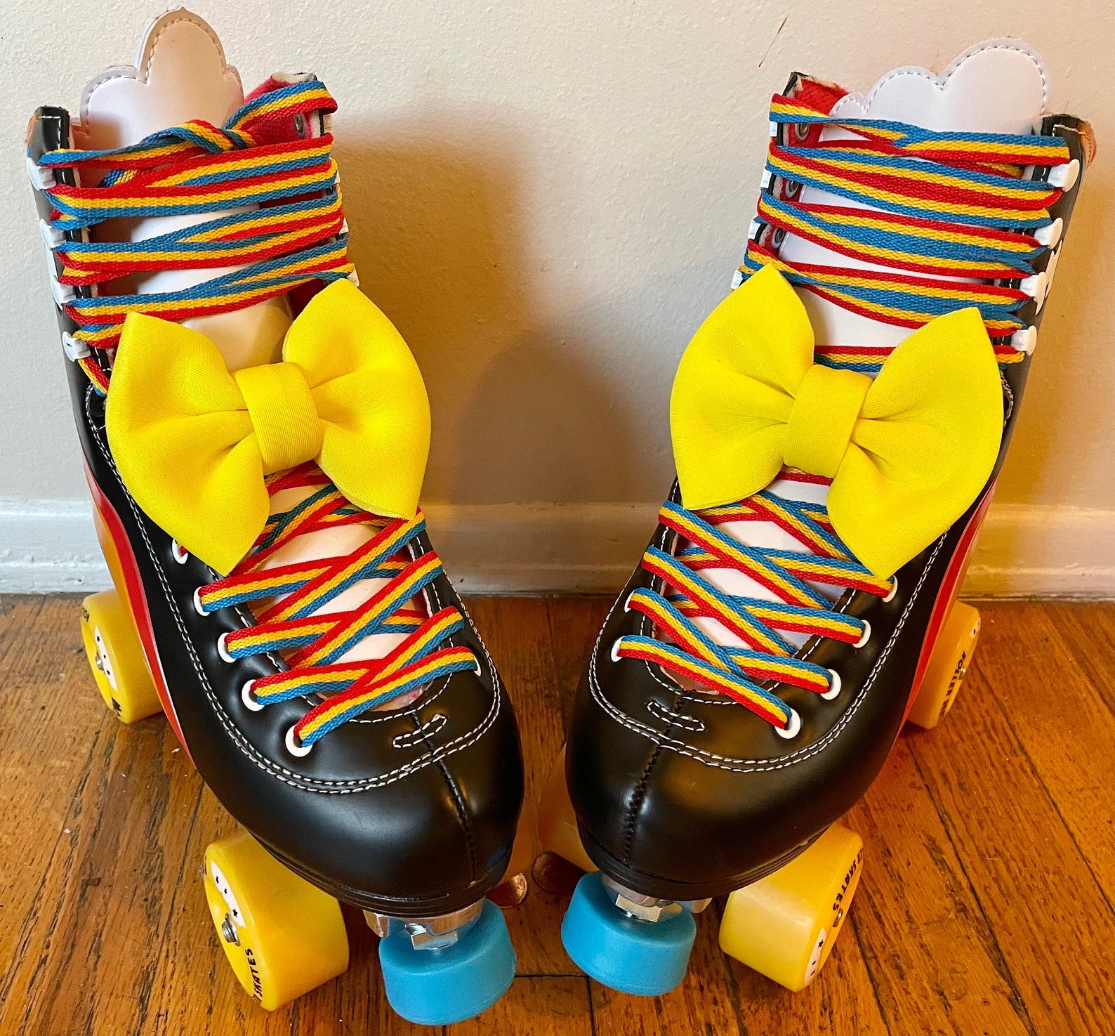 Roller Skate Bow PAIR Shoelace Accessory Pom Pom for roller Etsy