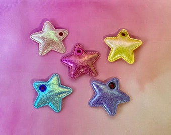 Iridescent Star Roller Skate Patches – Holographic Rollerskate Shoelace Accessory