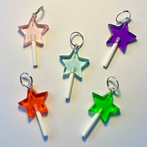 Star Lollipop Roller Skate Lace Charm - Rainbow Heart Roller Skate Acccessory - Shoelace Charm