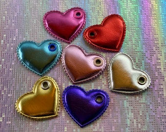 Metallic Heart Roller Skate Lace Patch Charm – Love Rollerskate Shoelace Accessory (Pair)