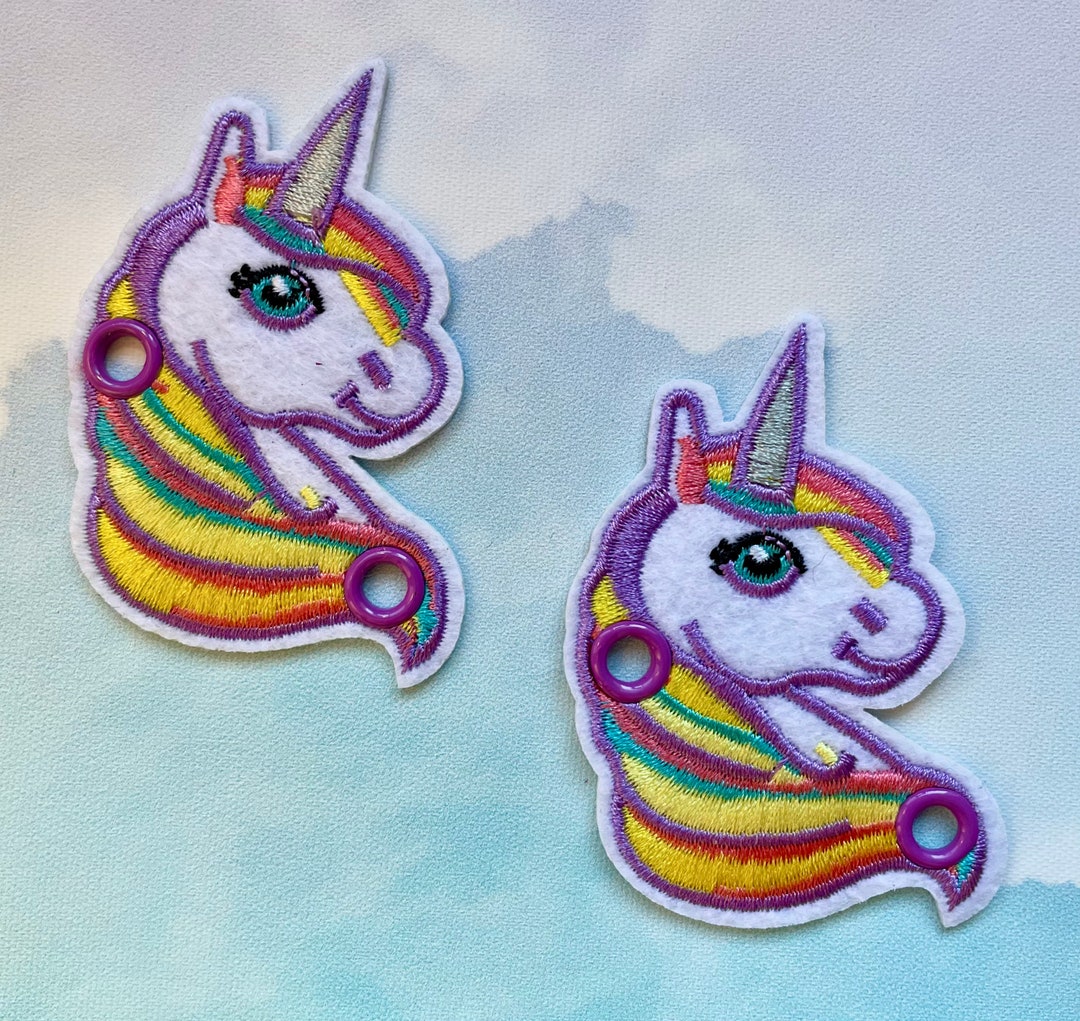 Unicorn Bust Roller Skate Lace Patch Mythical Rainbow Individual