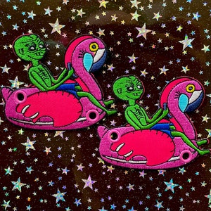 Hot Alien Summer Roller Skate Lace Patch - Individual Flamingo UFO Shoelace Accessory for roller skates