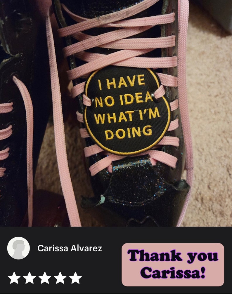 No Idea Roller Skate Lace Patch Individual Gold Black Circle Etsy