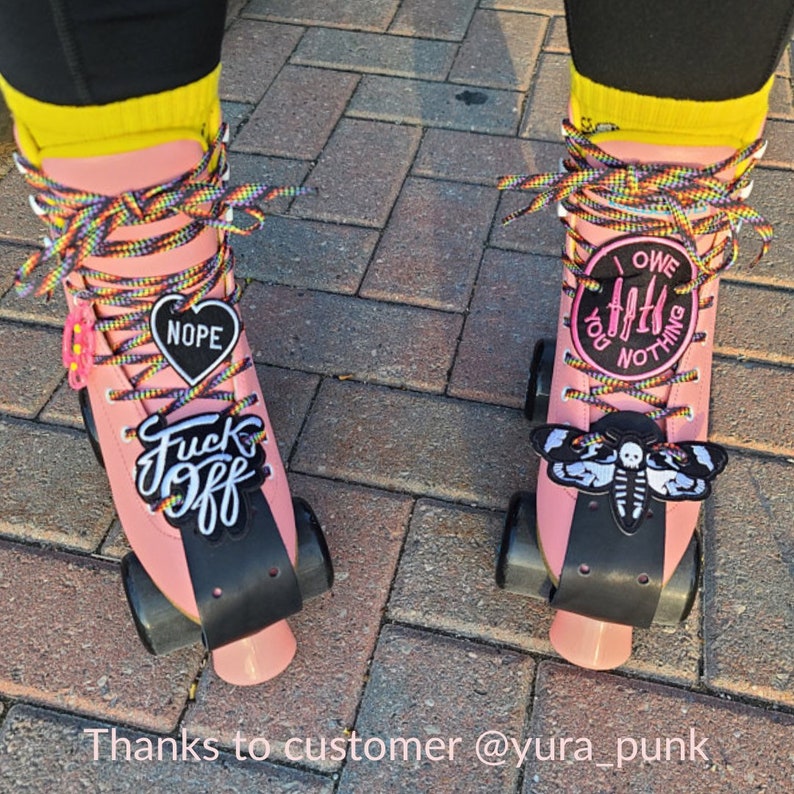 Nothing Pink Roller Skate Lace Patch Individual Feminist Etsy