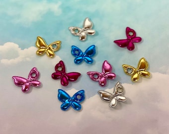 Metallic Butterfly Roller Skate Lace Charms - Butterflies Rollerskate Shoelace Accessory (Set of 2)