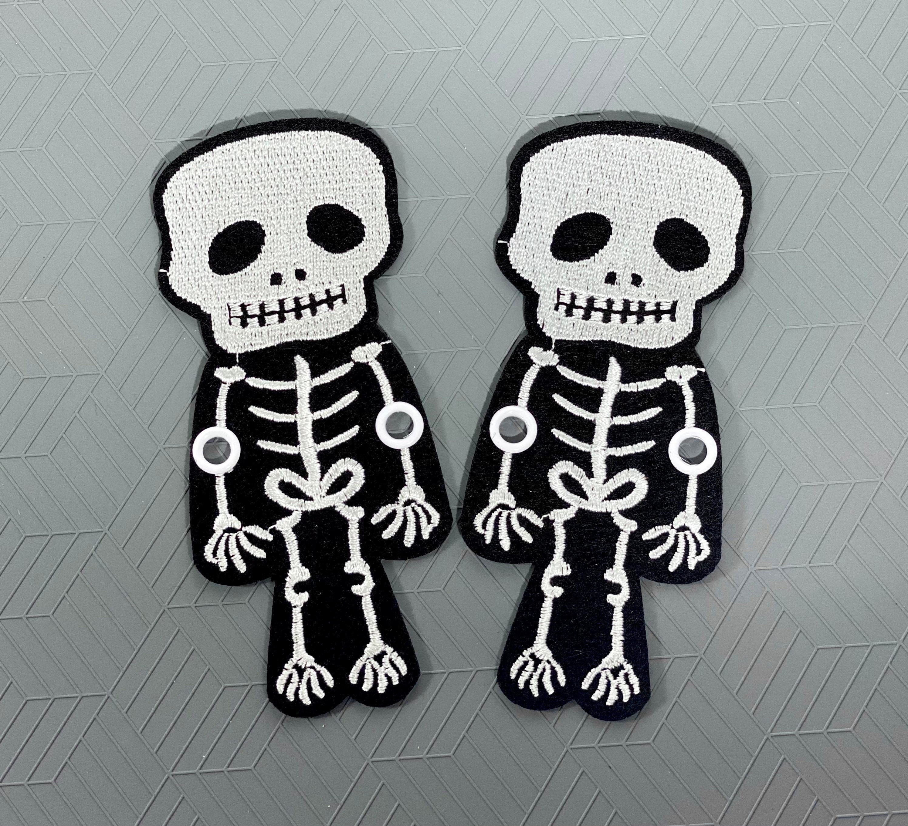 Large Skeleton Roller Skate Lace Patch Individual Shoelace Etsy