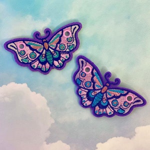 Purple Pink Butterfly Roller Skate Lace Patch - Individual Lavender Butterflies Shoelace Accessory for roller skates