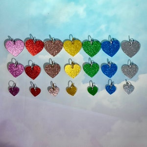 Glitter Heart Roller Skate Lace Charm - Acrylic Roller Skate Acccessory - Shoelace Charm