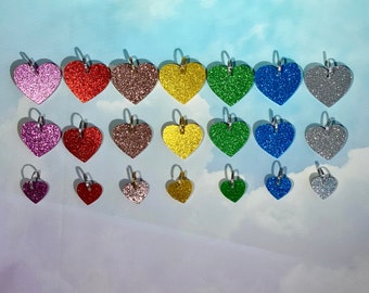 Glitter Heart Roller Skate Lace Charm - Acrylic Roller Skate Acccessory - Shoelace Charm