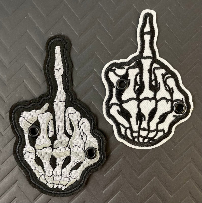 Middle Finger Skeleton Roller Skate Lace Patch Individual Etsy