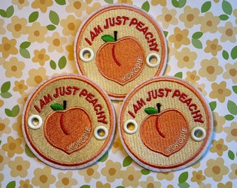 Just Peachy Roller Skate Lace Patch - Individual Peach Fruit Shoelace Accessory for roller skates