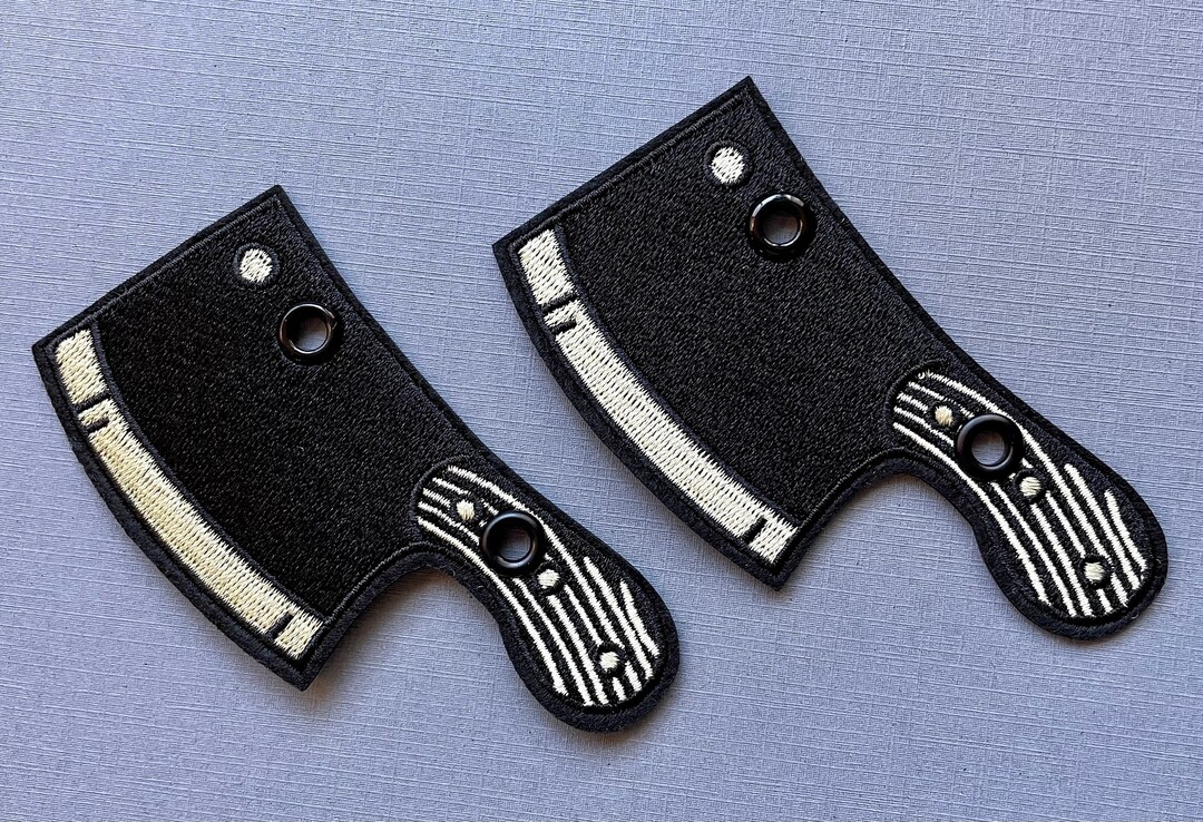 Cleaver Roller Skate Lace Patch Individual True Crime Knife Shoelace