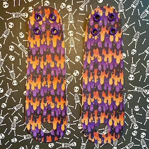 Slime Roller Skate toe guard PAIR - Trippy Melting Halloween Toe Strip for Roller Skates - Roller skate Toe Cap