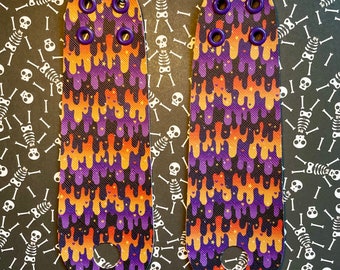 Slime Roller Skate toe guard PAIR - Trippy Melting Halloween Toe Strip for Roller Skates - Roller skate Toe Cap