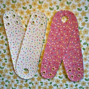 Sprinkles Roller Skate toe guard PAIR - Donut Ice Cream Cake Dessert Toe Strip for Roller Skates - Roller skate Toe Cap