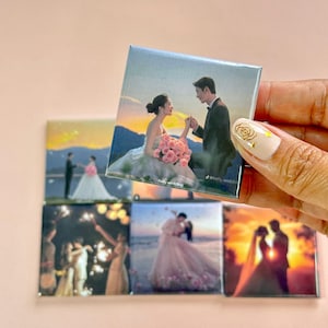 Custom Fridge Magnet Set – Personalized Photo Magnet Gift | Small Square Polaroid Style Magnet for Locker, Office | Aesthetic Home Decor