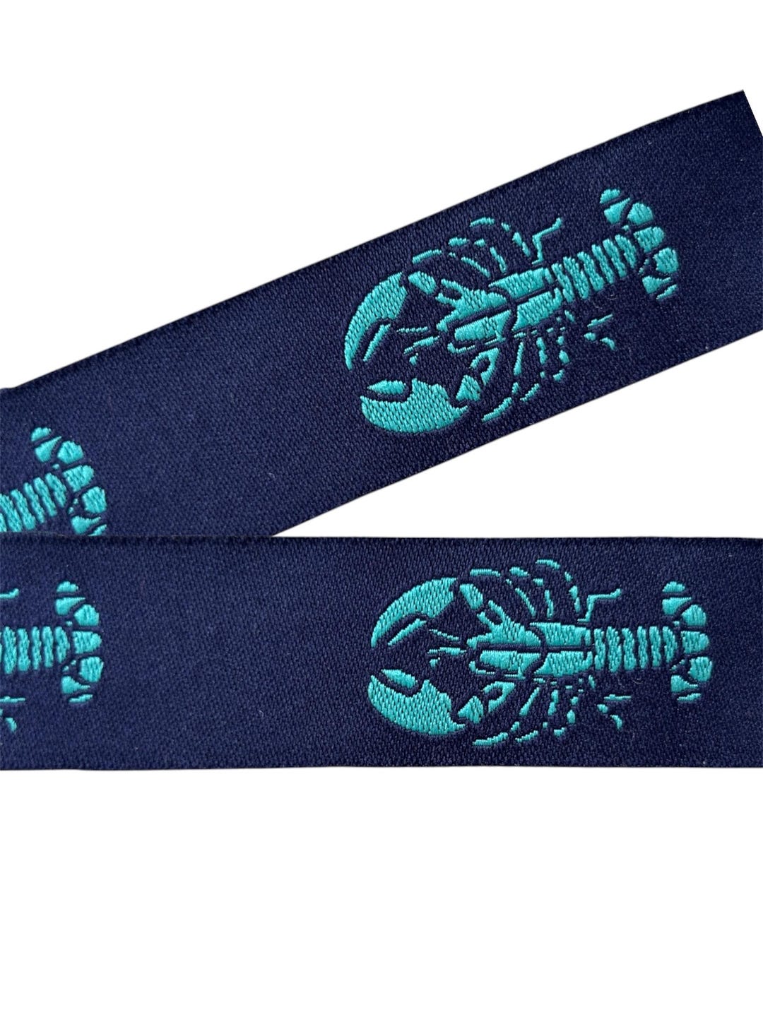 Polytrim Example Script Nautical/ LOBSTER JACQUARD Ribbon REVERSIBLE Polytrim for Sewing Crafts ...