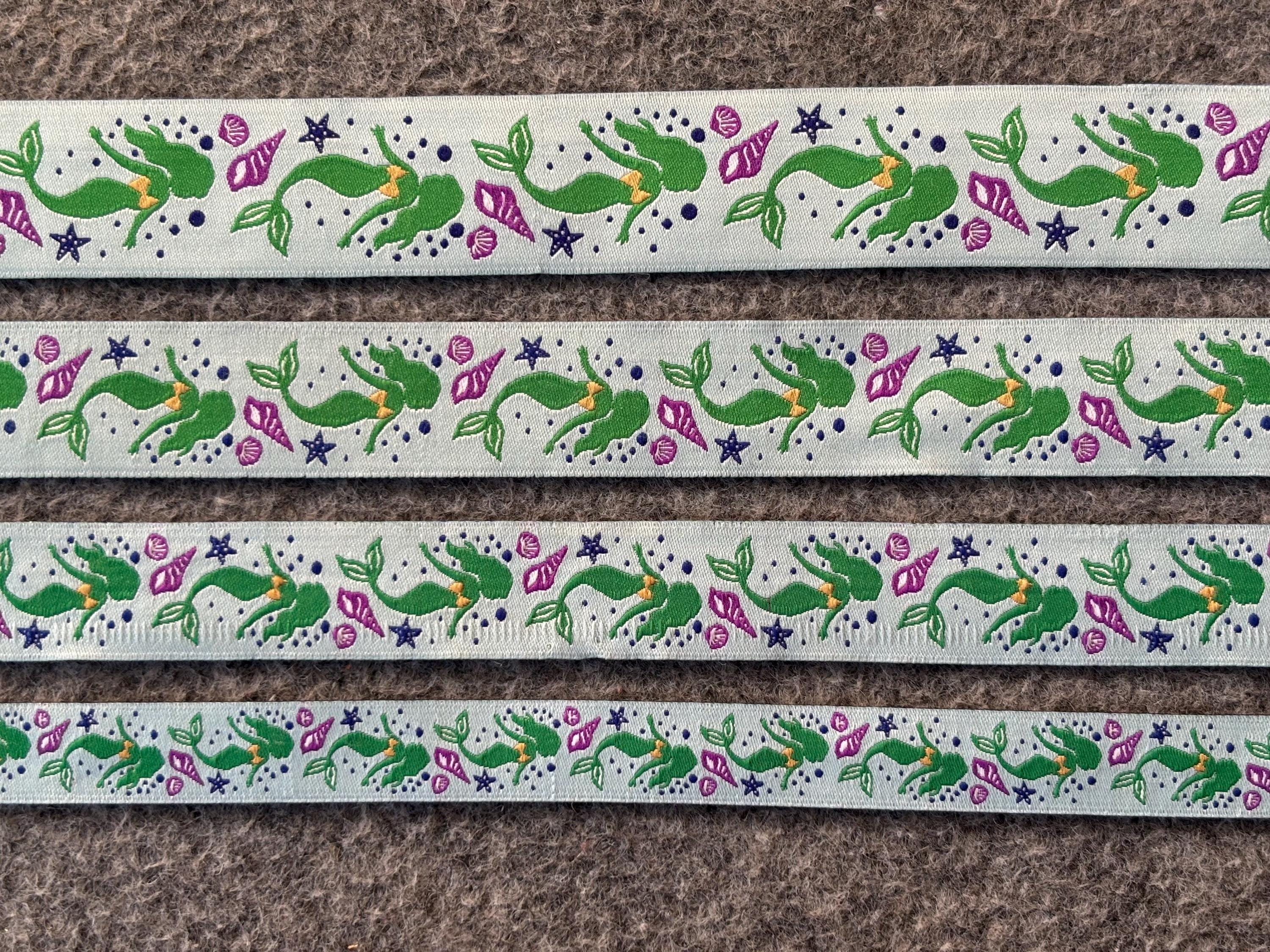 Polytrim Example Script NOVELTY/ Mermaid and Seashells JACQUARD Ribbon Polytrim for Sewing ...