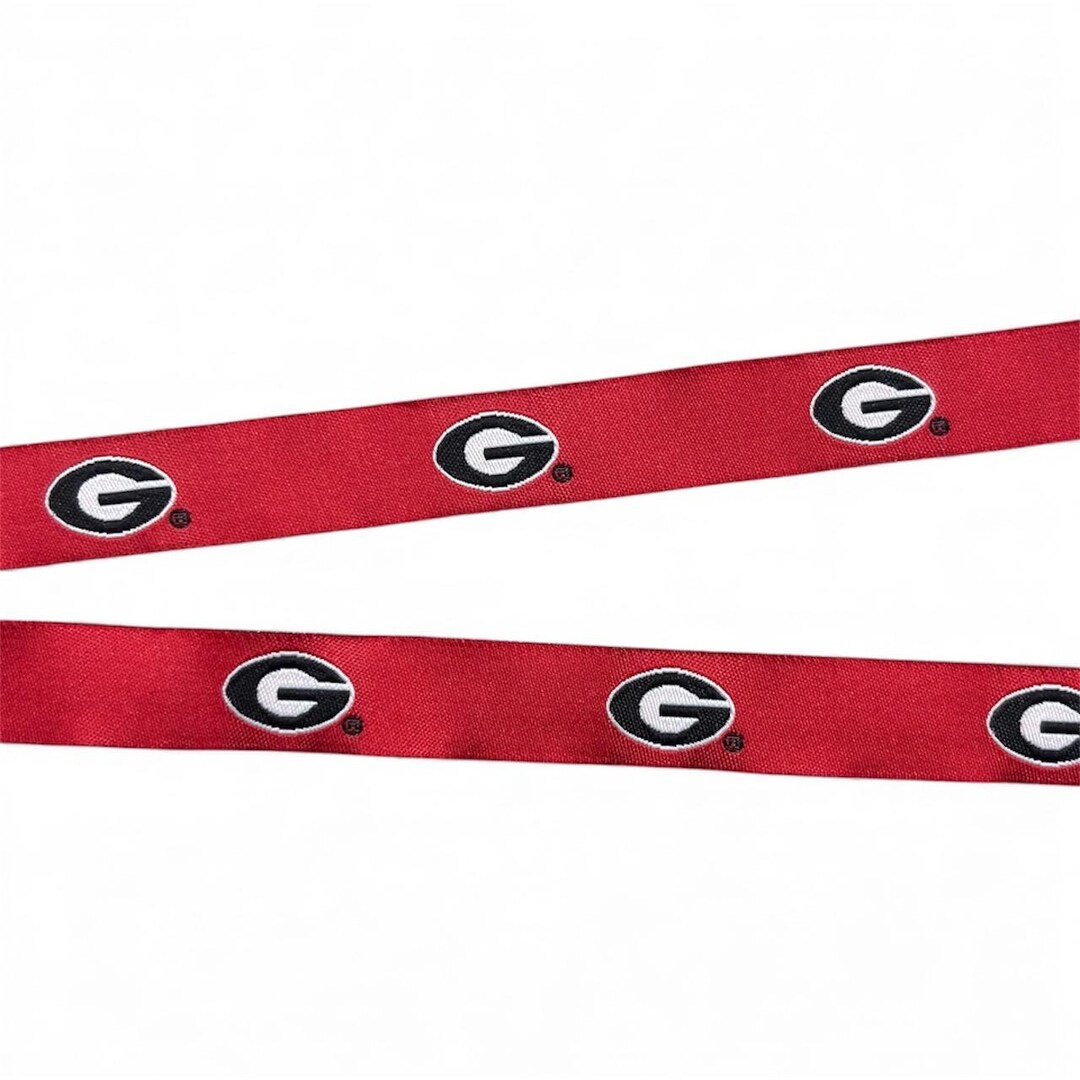 Georgia Bulldogs Jacquard Ribbon: Red & Black Logo - 1