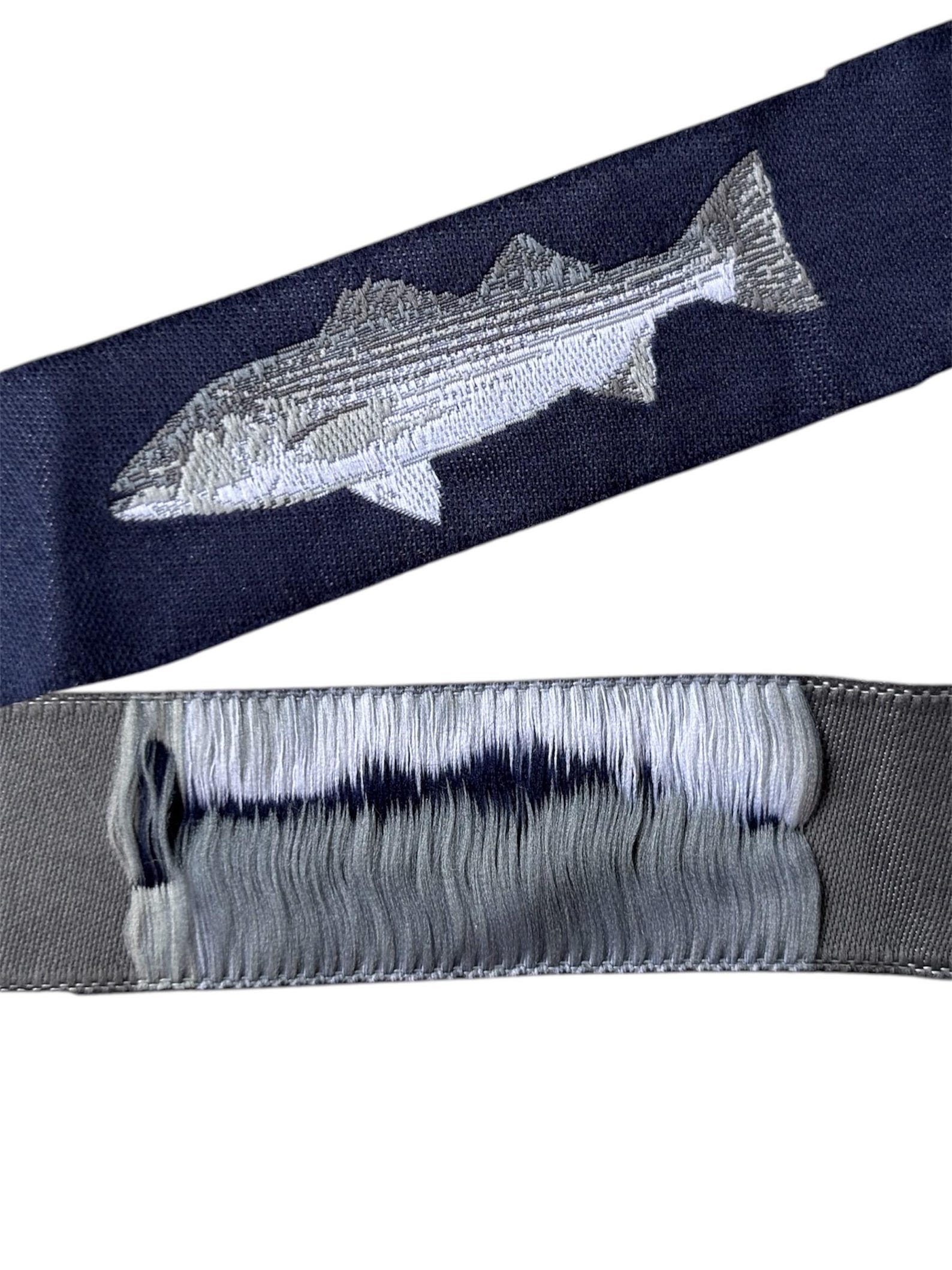 Polytrim Example Script ANIMALS/BASS Fish JACQUARD Ribbon Polytrim, for Sewing Craft. Multiple ...