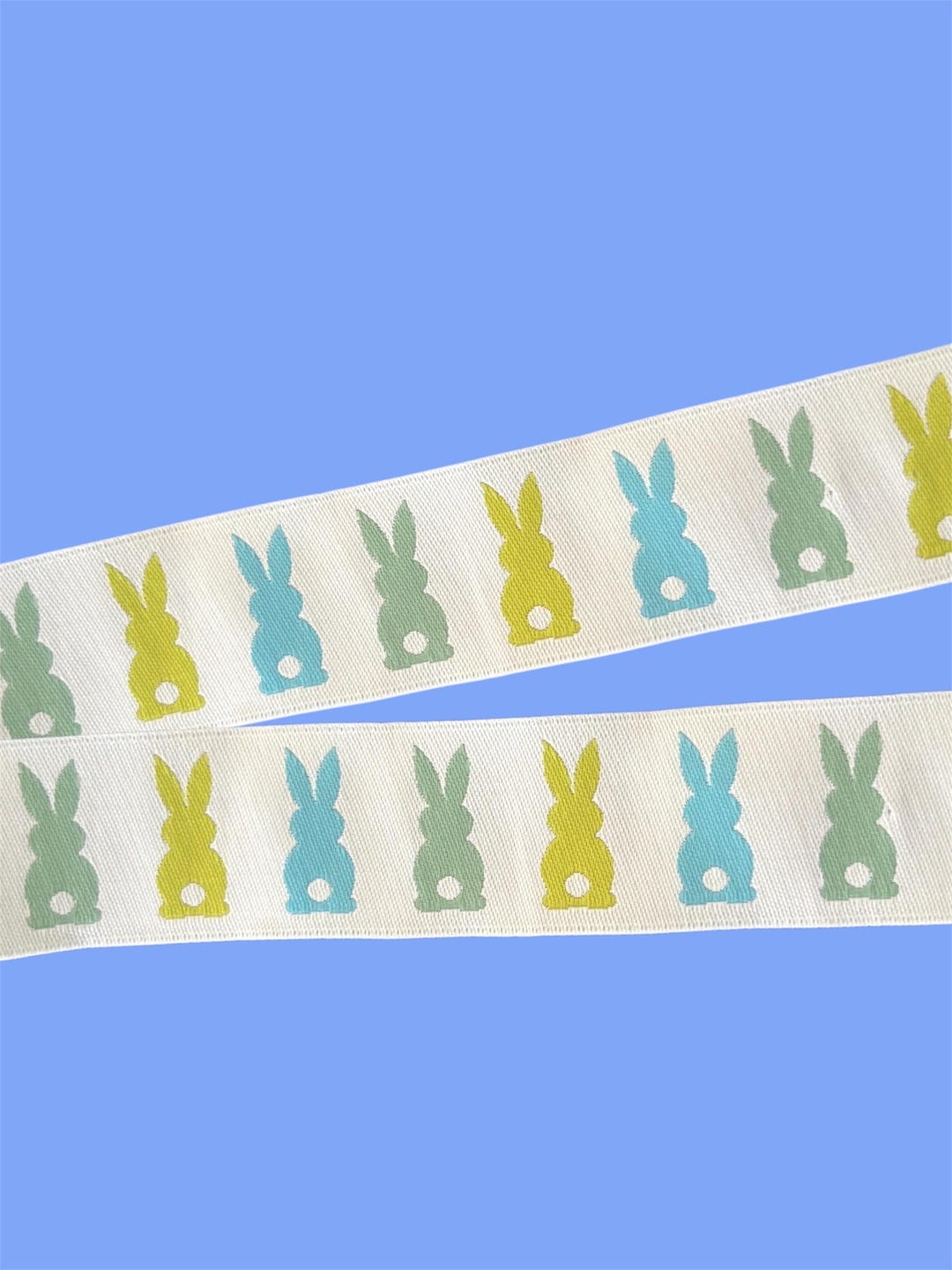 EASTER BUNNIES (rabbits) JACQUARD Ribbon Poly Trim, for Sewing Crafts ...