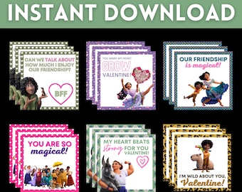 Cartes de la Saint-Valentin Encanto - Téléchargement numérique instantané Saint-Valentin imprimable Bruno Madrigal - Enfants imprimable Saint-Valentin - Encanto Valentine