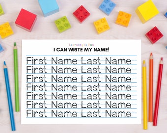 Personalize Name Tracing Template, Editable Name Tracing Paper, Name Tracing Sheet, Letter Tracing Sheet, Handwriting Practice Worksheet