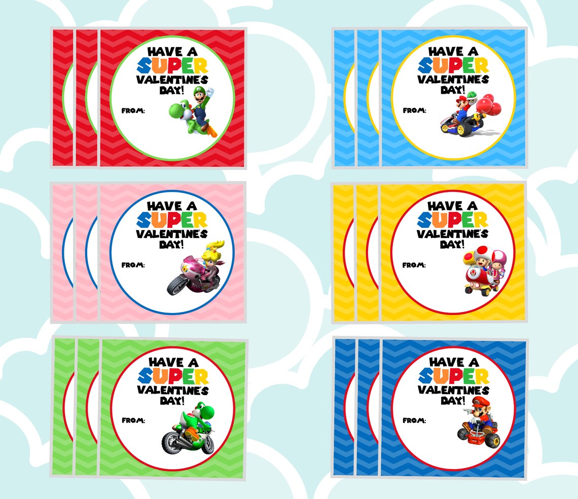 Buy 3 Sets Get 1 Free Set... Mario Kart Valentine's Day - Etsy