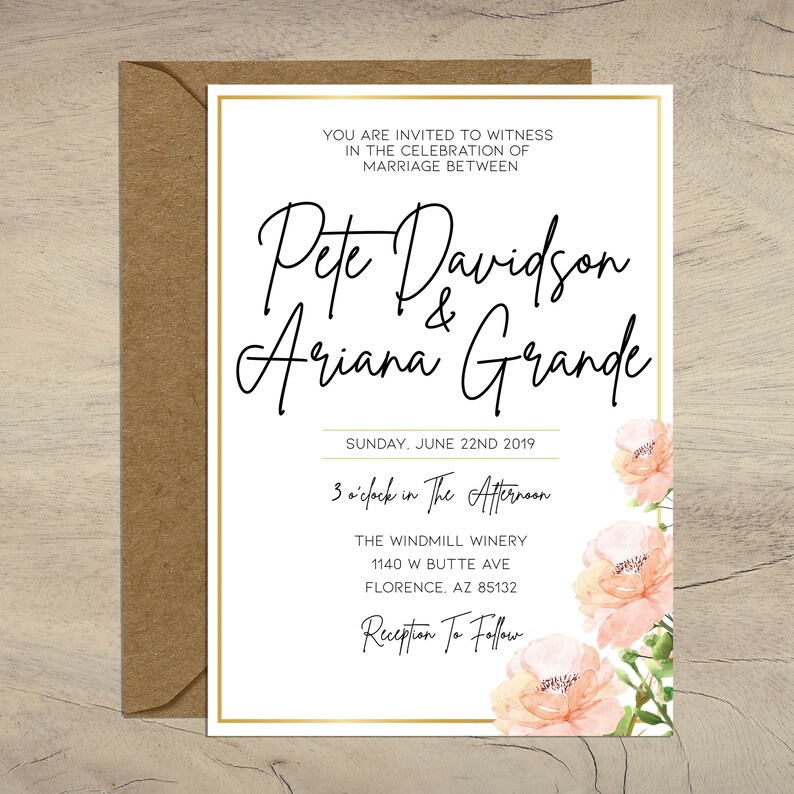 Printable Wedding Invitations Wedding Bundle Wedding Invitation Template Bundle 2019 Wedding Invite Floral Wedding Invitation