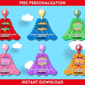 Super Hero Lollipop Valentine, você é um super amigo, dia dos namorados infantil, dia dos namorados infantil, dia dos namorados da escola, dia dos namorados da sala de aula