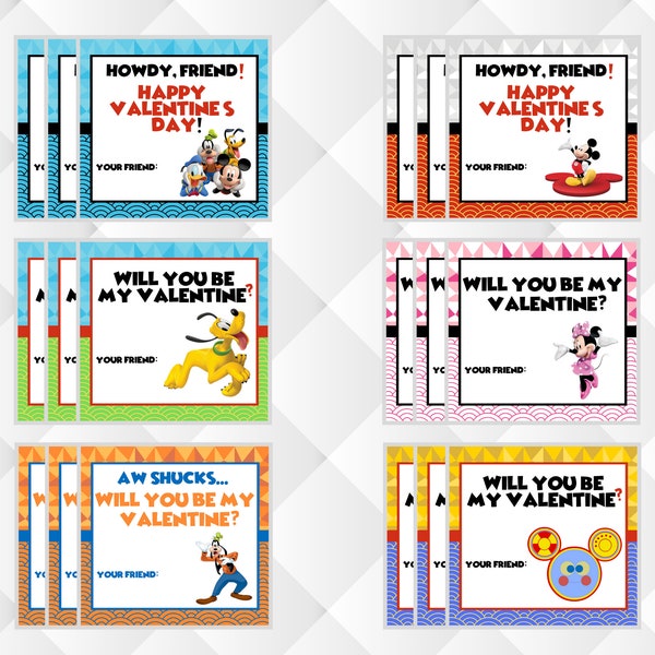 Mickey Mouse Clubhouse Valentines - Etsy