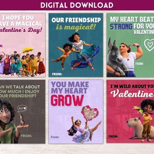 Encanto Valentine&#39;s Day Cards - Instant Digital Download Printable Valentines Bruno Madrigal - Kids Printable Valentines - Encanto Valentine