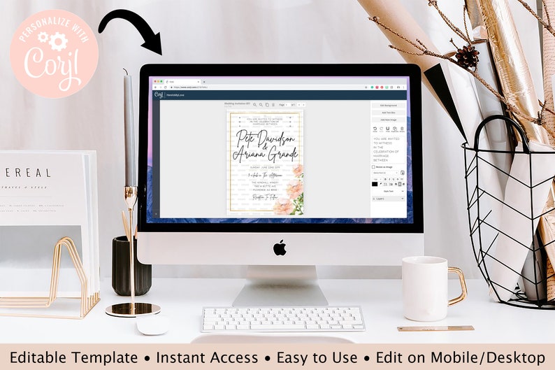 Printable Wedding Invitations Wedding Bundle Wedding Invitation Template Bundle 2019 Wedding Invite Floral Wedding Invitation
