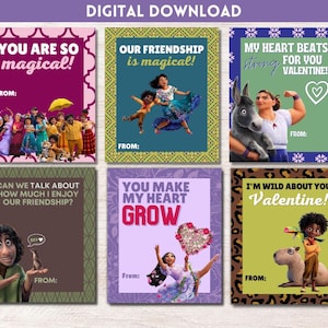 Cartes de la Saint-Valentin Encanto - Téléchargement numérique instantané Saint-Valentin imprimable Bruno Madrigal - Enfants imprimable Saint-Valentin - Encanto Valentine