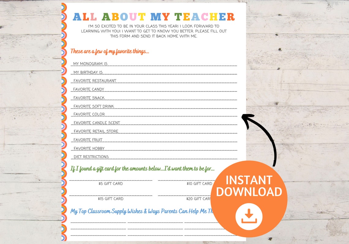 Get to Know You Questionnaire Getting to Know You Printable - Etsy