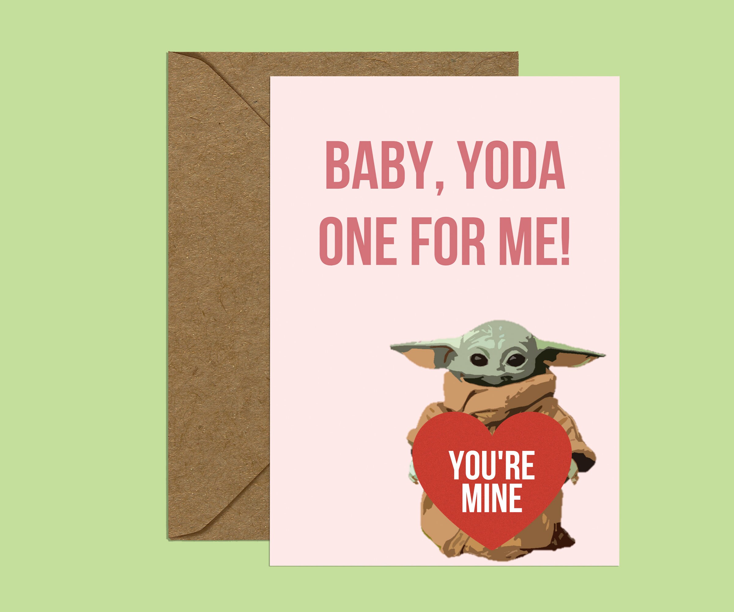 Valentine s Day Card Printable Yoda Valentine s Day Etsy