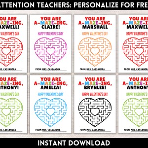 School Valentine from Teacher | You&#39;re Amazing Valentine | Printable Valentine for Kids | Teacher Valentines | Puzzle | Pencil Valentines