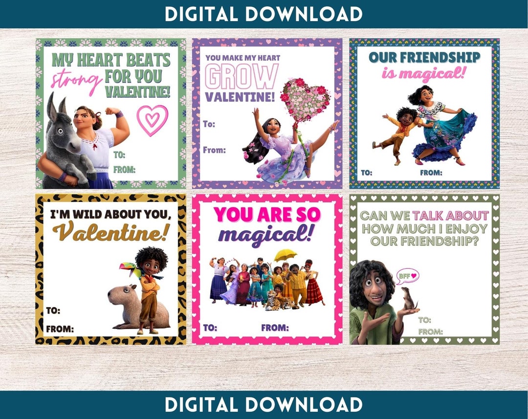 Encanto Valentine's Day Cards  Instant Digital Download