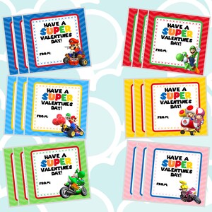 Buy 3 Sets Get 1 Free Set... Mario Kart Valentine's Day Cards - Instant ...