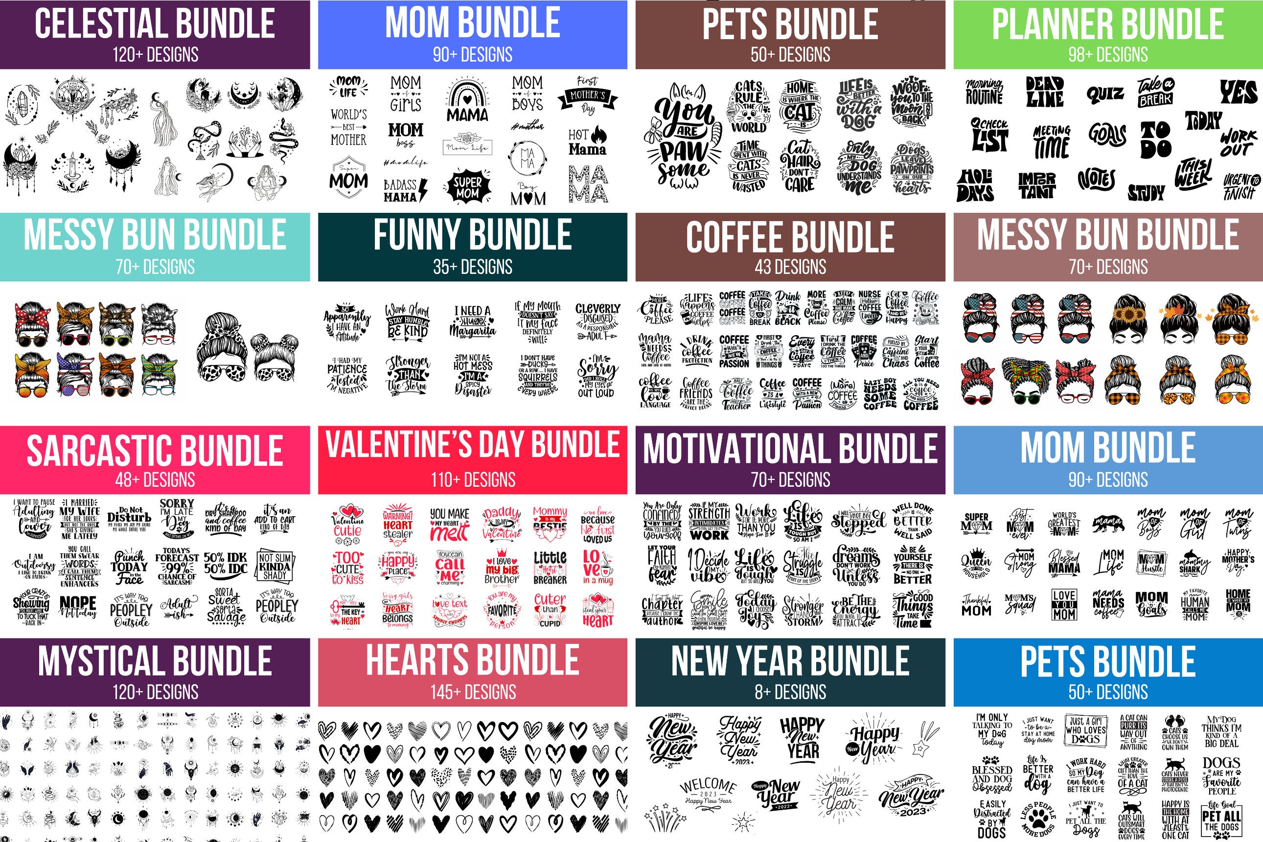 Mega SVG Bundle Designs, T Shirt Designs SVG, Svg Files for Cricut ...