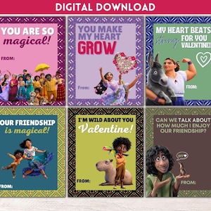 Encanto Valentine&#39;s Day Cards - Instant Digital Download Printable Valentines Bruno Madrigal - Kids Printable Valentines - Encanto Valentine