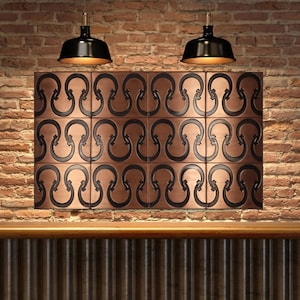 Horseshoes - Set of 12 Handmade tiles - 100% Brass, Copper or Stainless Steel.